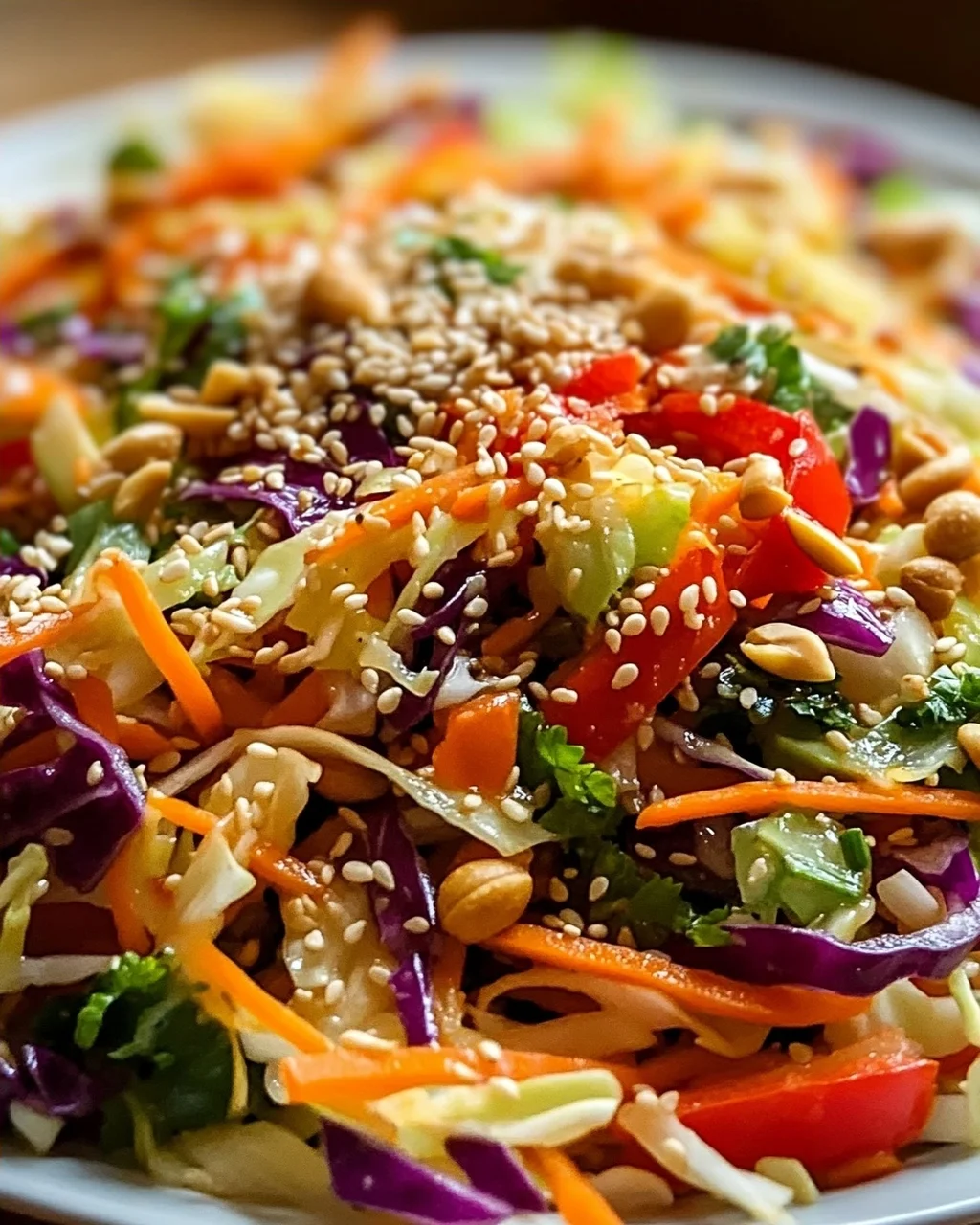 Asiatischer Chinakohl Salat: Frisch, knusprig & Sesam-Dressing
