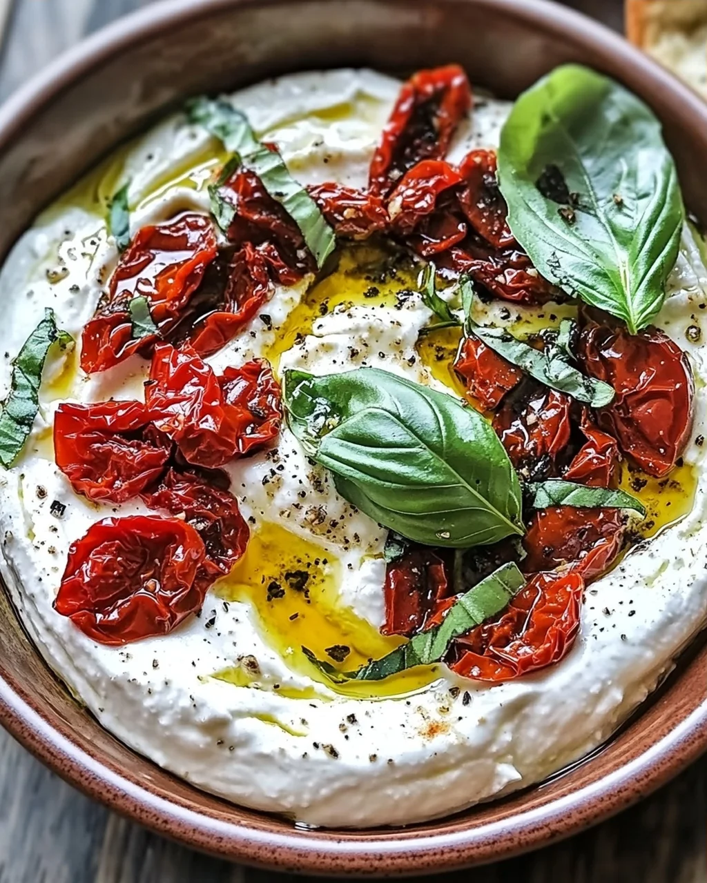 Burrata-Dip Tomate-Basilikum schnell selbstgemacht