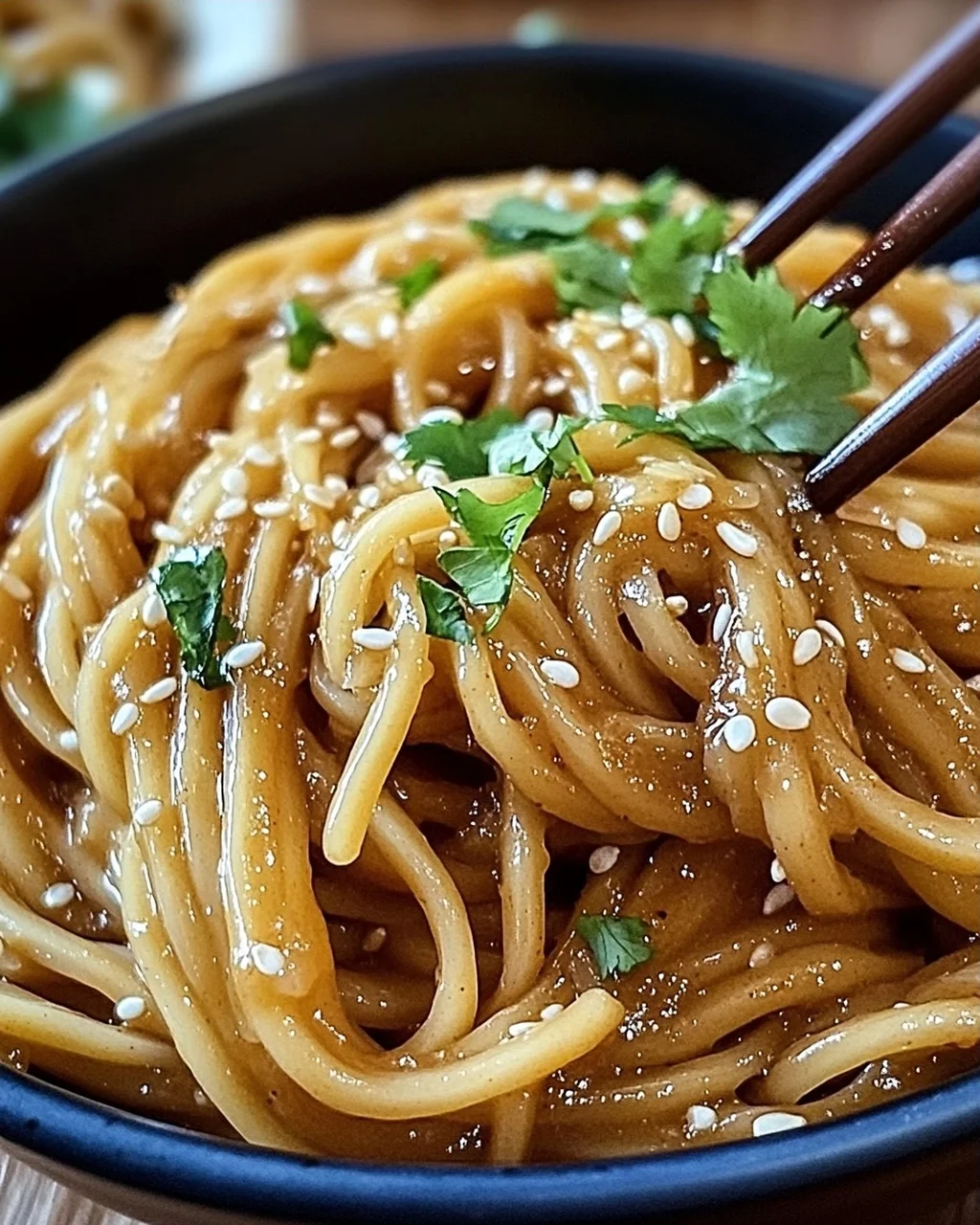Chinesische Nudeln mit Erdnusssauce