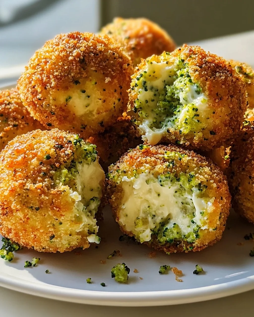 Cremige Brokkoli Käse Bällchen mit zarter Frischkäsefüllung