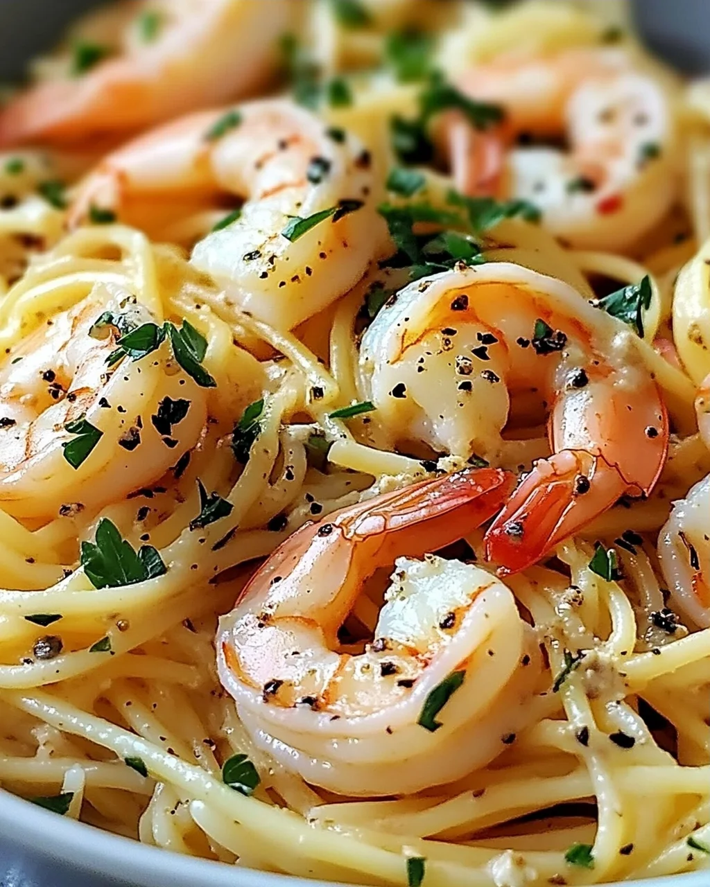 Cremige One-Pot Knoblauchbutter Garnelen Pasta blitzschnell
