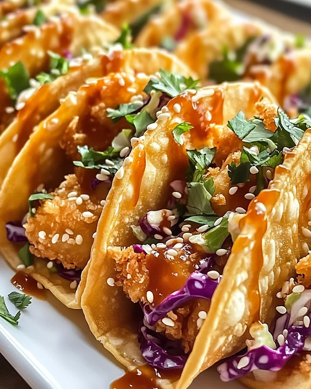 Crispy Hähnchen Wonton Tacos für den perfekten Snack