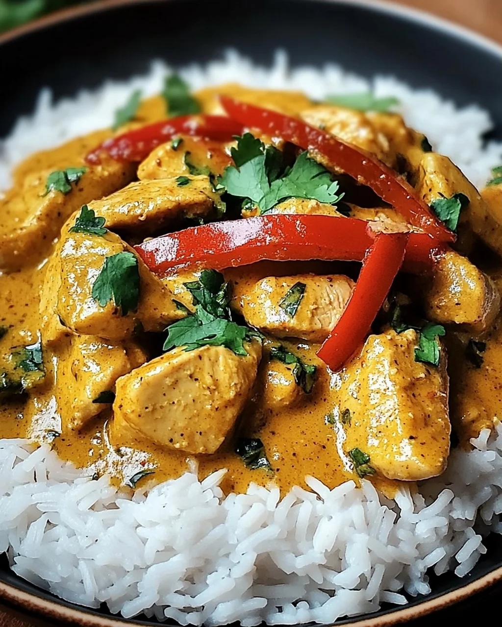 Curry-Geschnetzeltes mit Reis