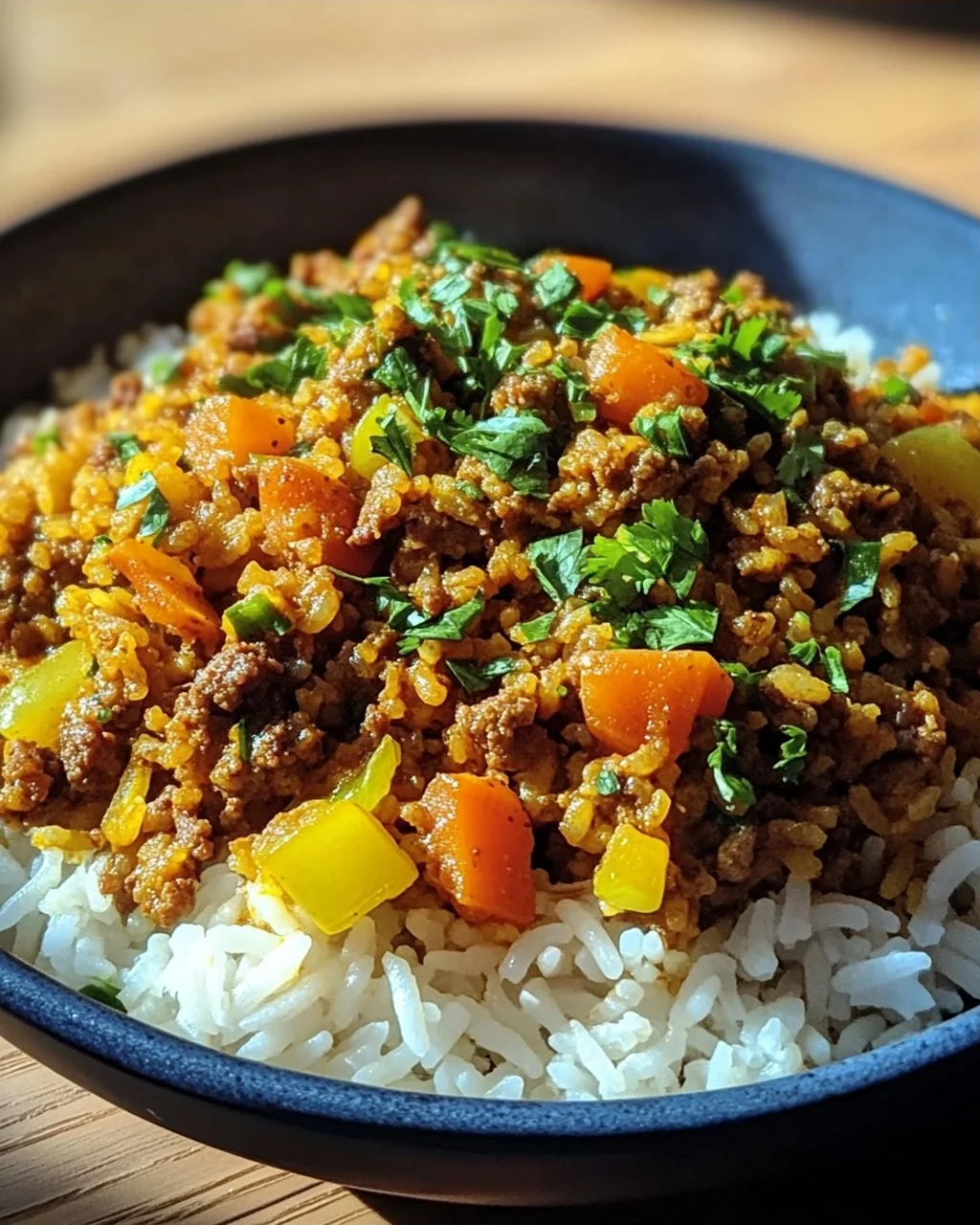 Curryreis mit Hackfleisch