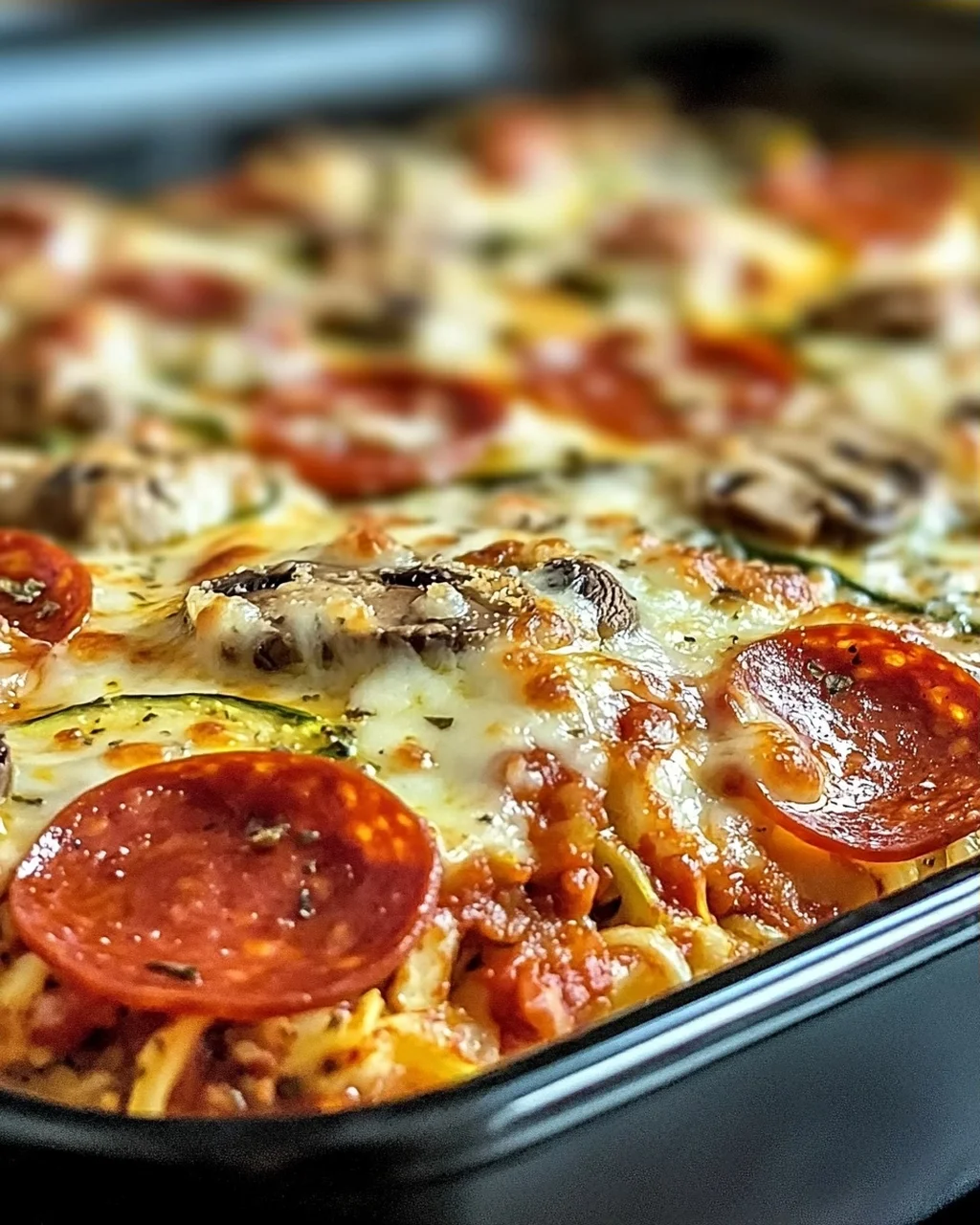 Einfaches Zucchini-Pizza-Auflauf-Abendessen ganz leicht