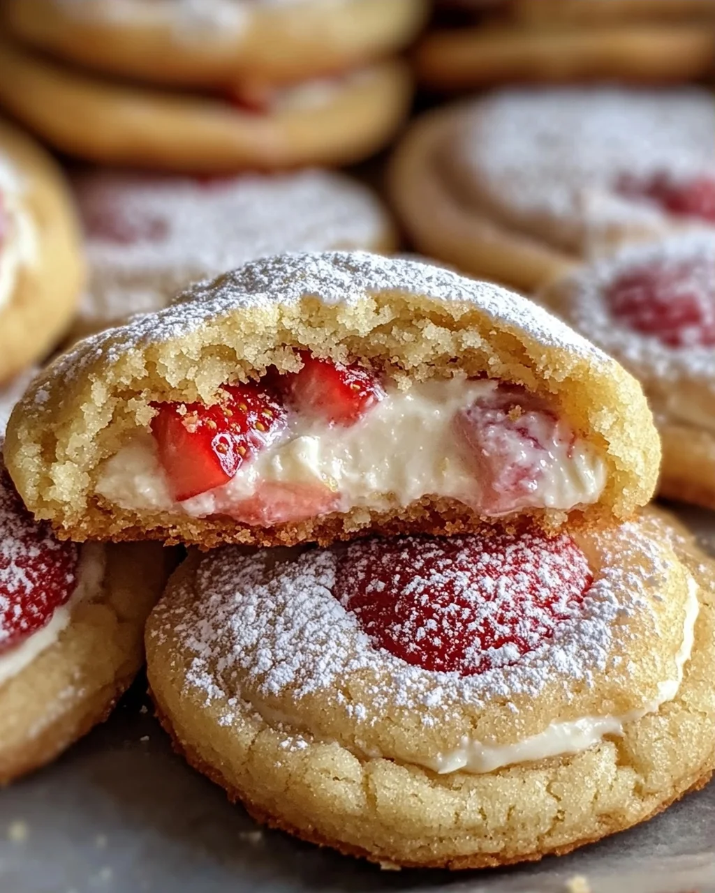 Erdbeer-Käsekuchen-Kekse