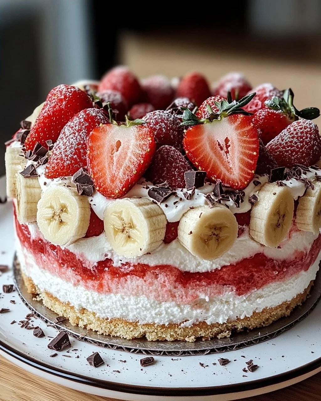 Erdbeer-Stracciatella-Bananen-Torte