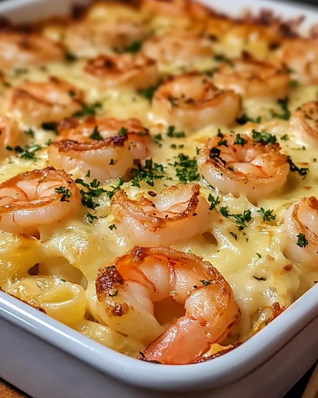 Garnelen Scampi Nudelauflauf für ein gemütliches Dinner