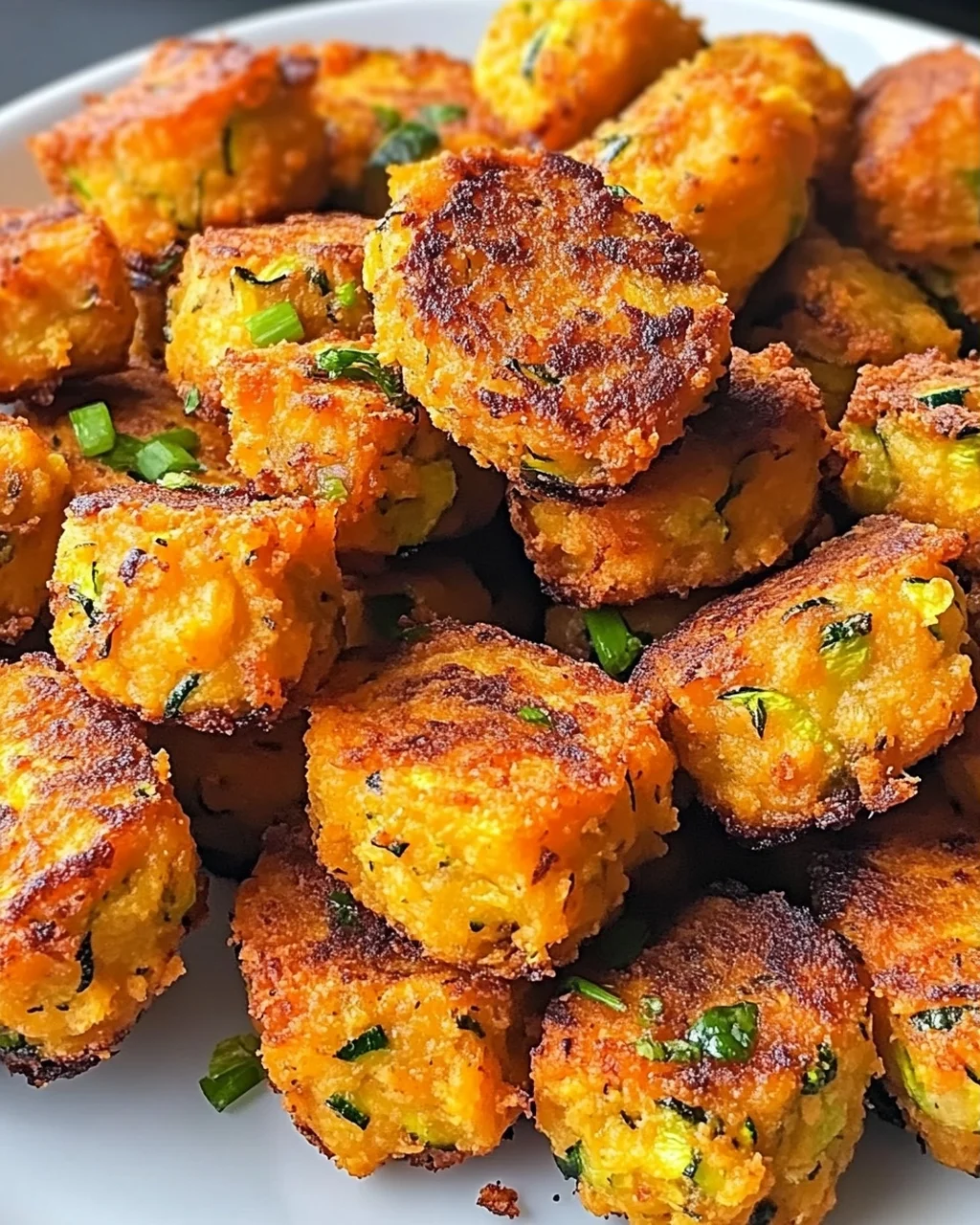 Gebackene Süßkartoffel-Zucchini-Tots für gesunde Snacks
