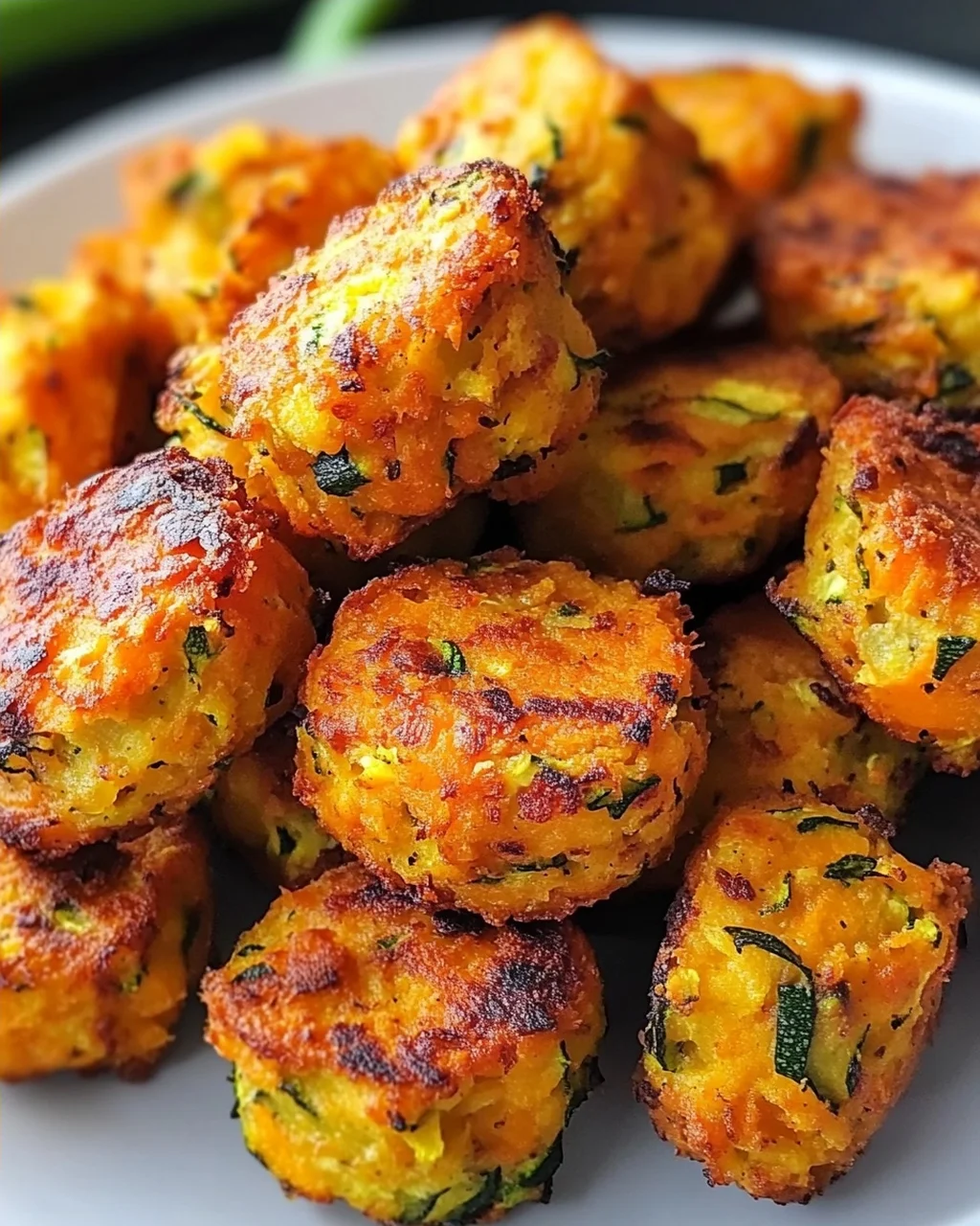 Gebackene Süßkartoffel-Zucchini-Tots für gesunde Snacks