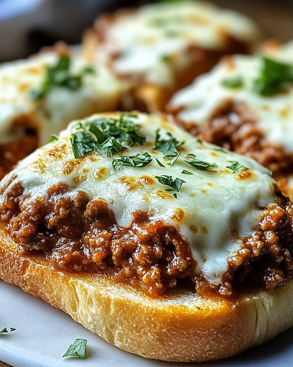 Homemade Cheesy Garlic Bread Sloppy Joe Melts