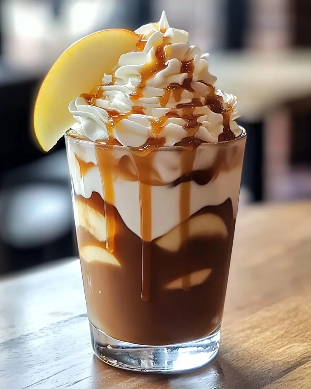 Karamell-Apfel-Gewürz-Eiskaffee für den Herbstgenuss
