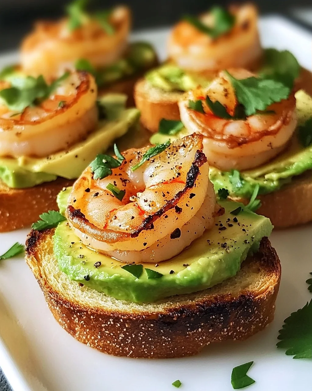 Knoblauch-Garnelen-Crostini mit Avocado