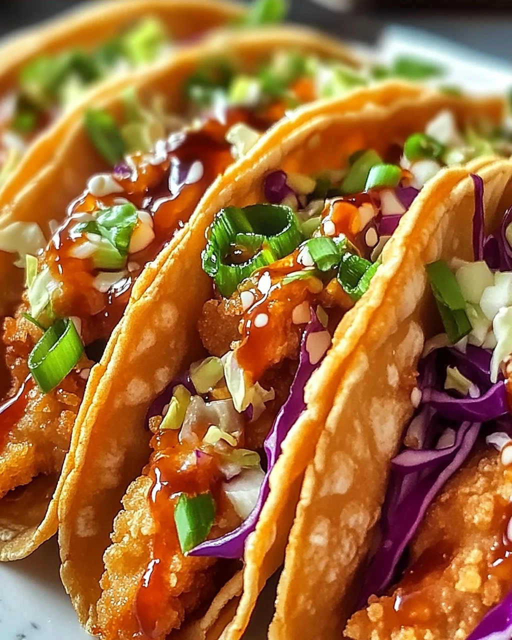 Knusprige Hähnchen-Wonton-Tacos für Zuhause