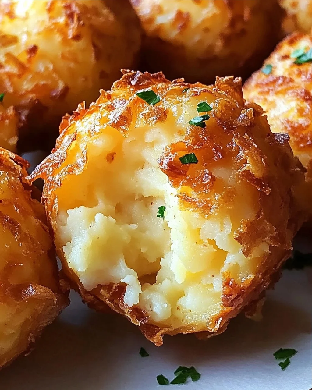 Knusprige Kartoffelpüree Käsebällchen