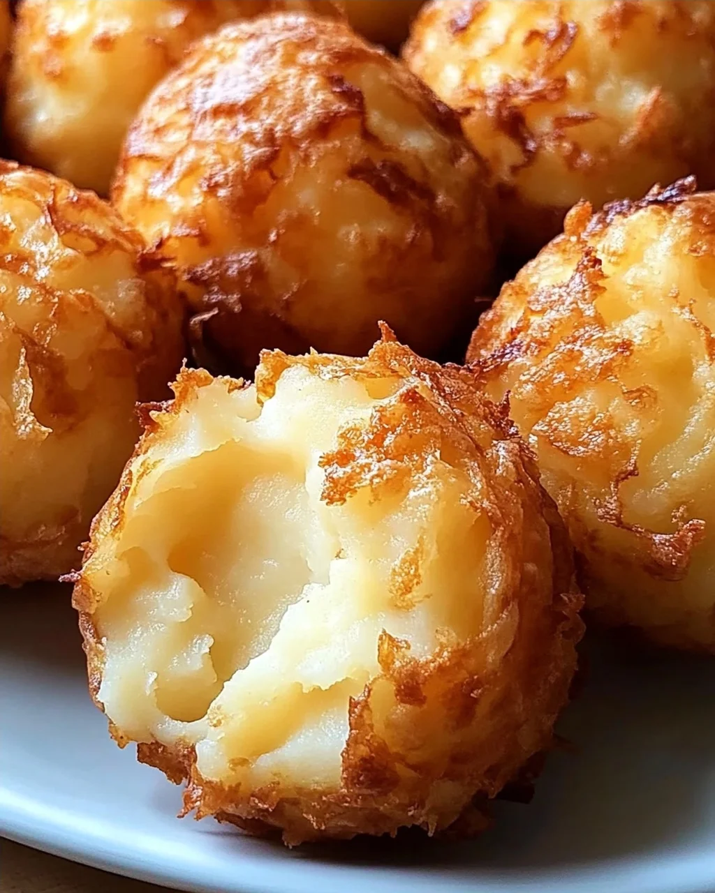 Knusprige Kartoffelpüree Käsebällchen