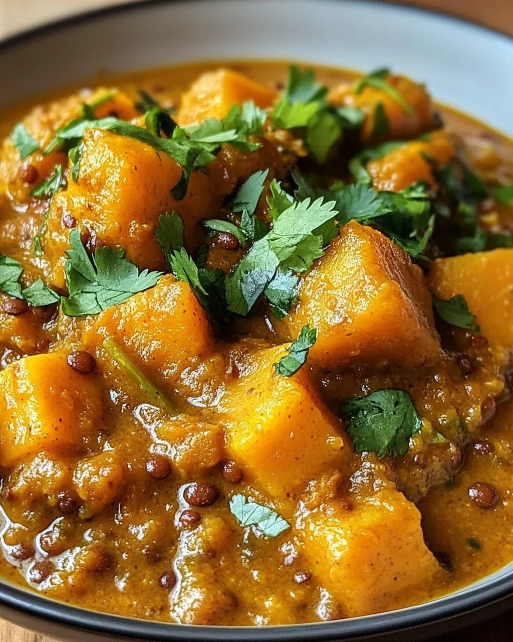 Kürbis Linsen Curry