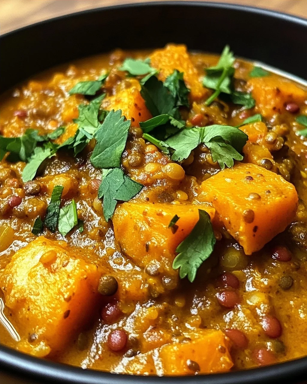 Kürbis Linsen Curry