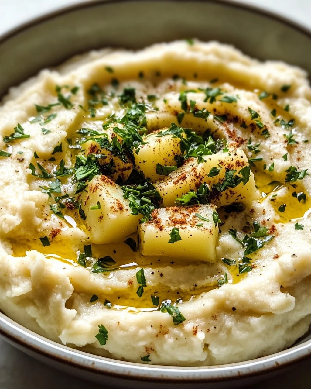 Leckere Low Carb Blumenkohl Kartoffel Bowl mit Kräutern