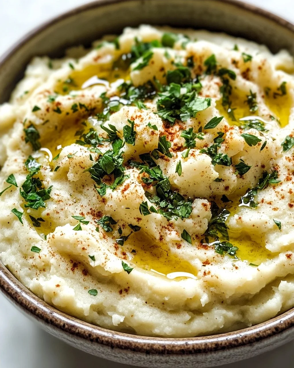 Leckere Low Carb Blumenkohl Kartoffel Bowl mit Kräutern