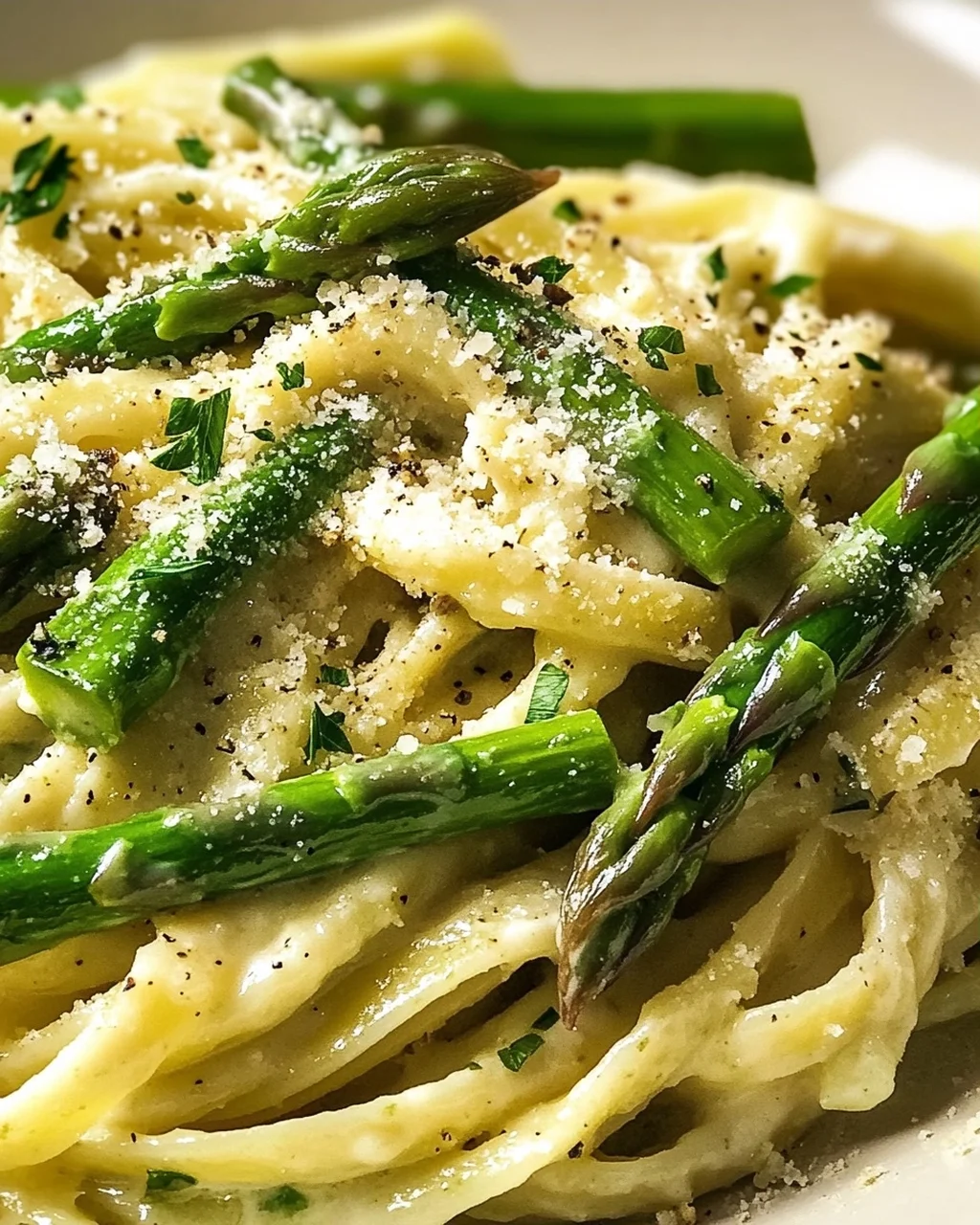 Leckere Spargel Pasta mit grünem Spargel - schnell & einfach!