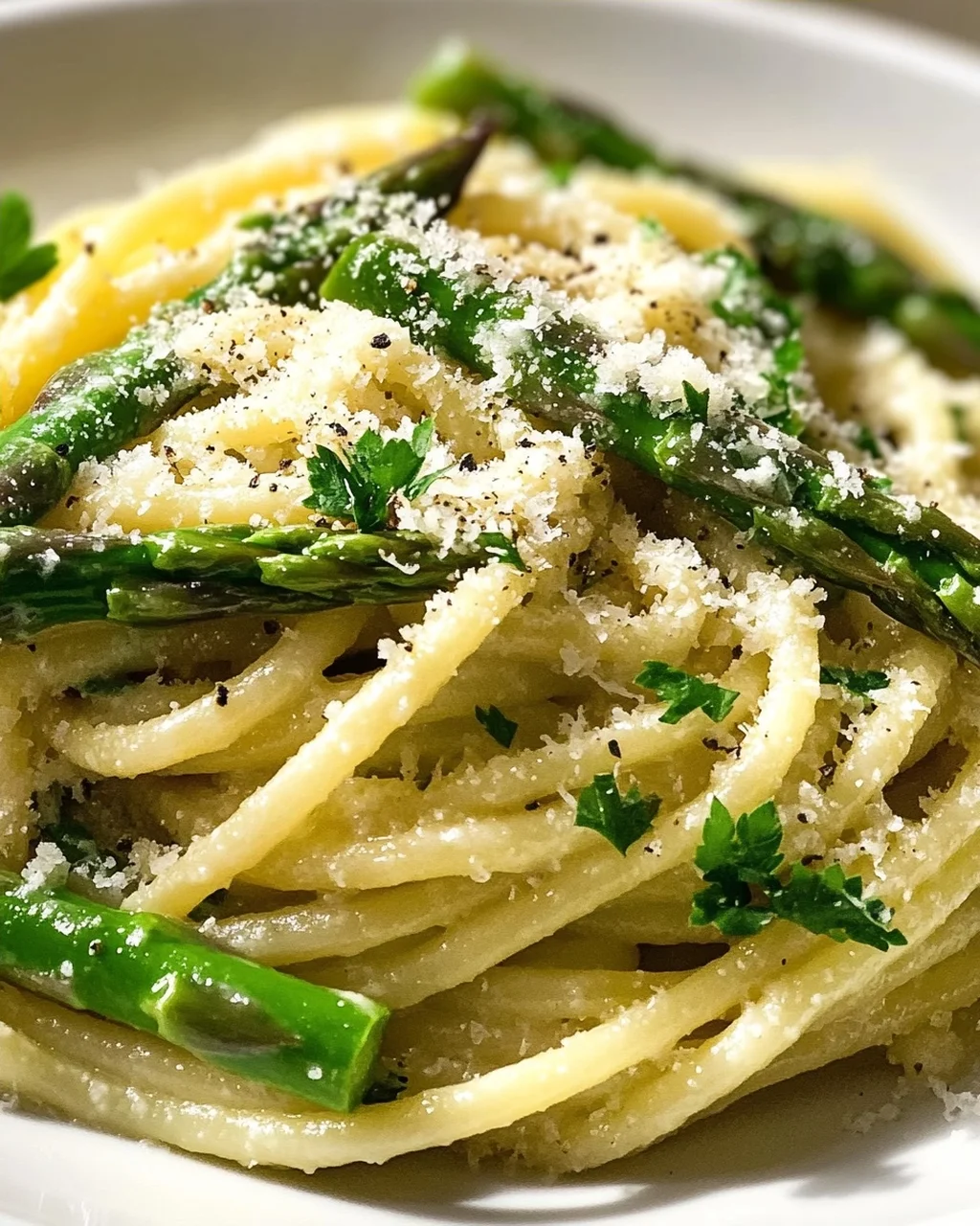 Leckere Spargel Pasta mit grünem Spargel - schnell & einfach!