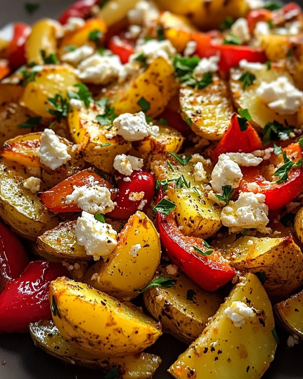 Ofenkartoffeln mit Feta und Paprika - bunte Gemüse-Variante