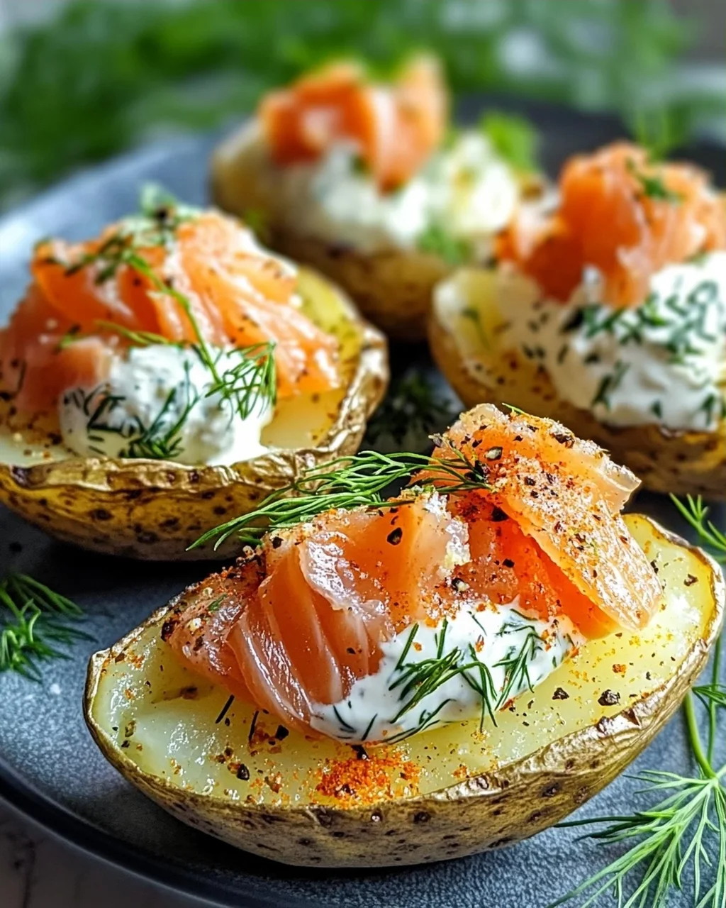 Ofenkartoffeln mit Räucherlachs