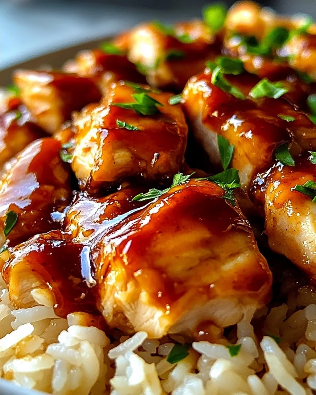 One Pan Honig BBQ Hähnchen mit Reis