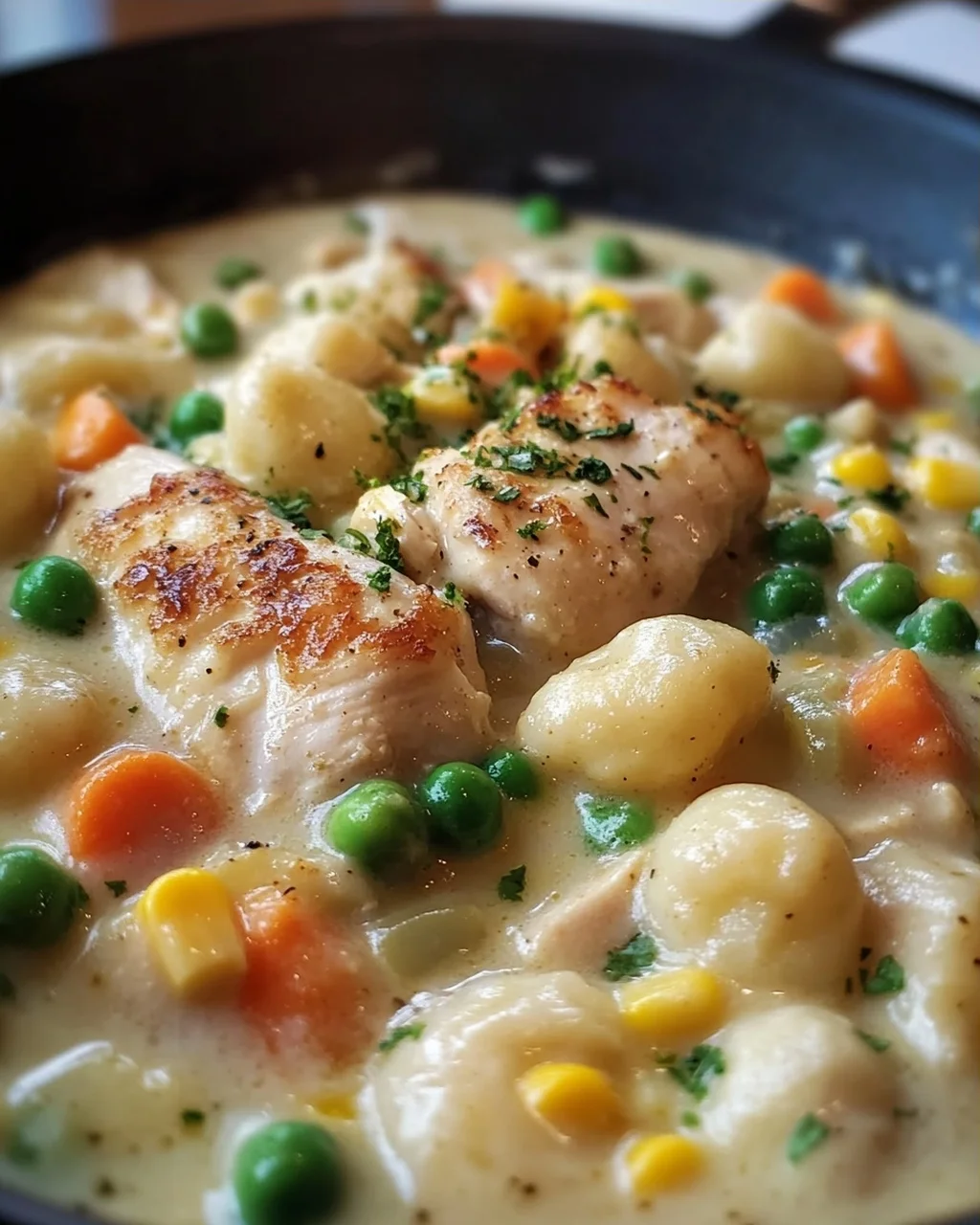 One Pot Gnocchi Hähnchen Pot Pie: Einfach, cremig, unwiderstehlich