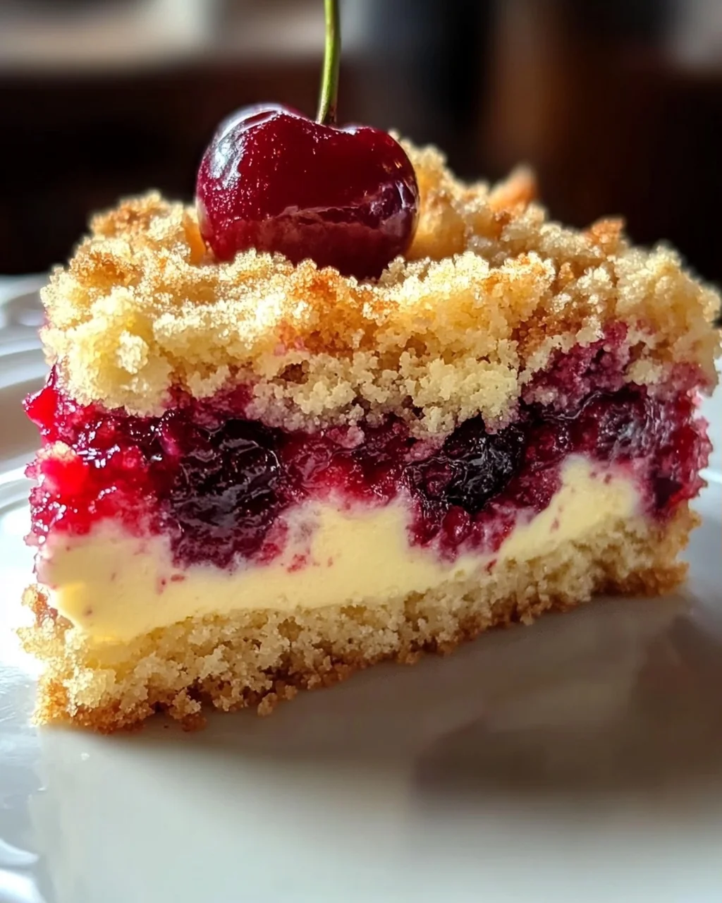 Perfekter Kirsch-Extractkuchen: Streusel & Vanillepudding