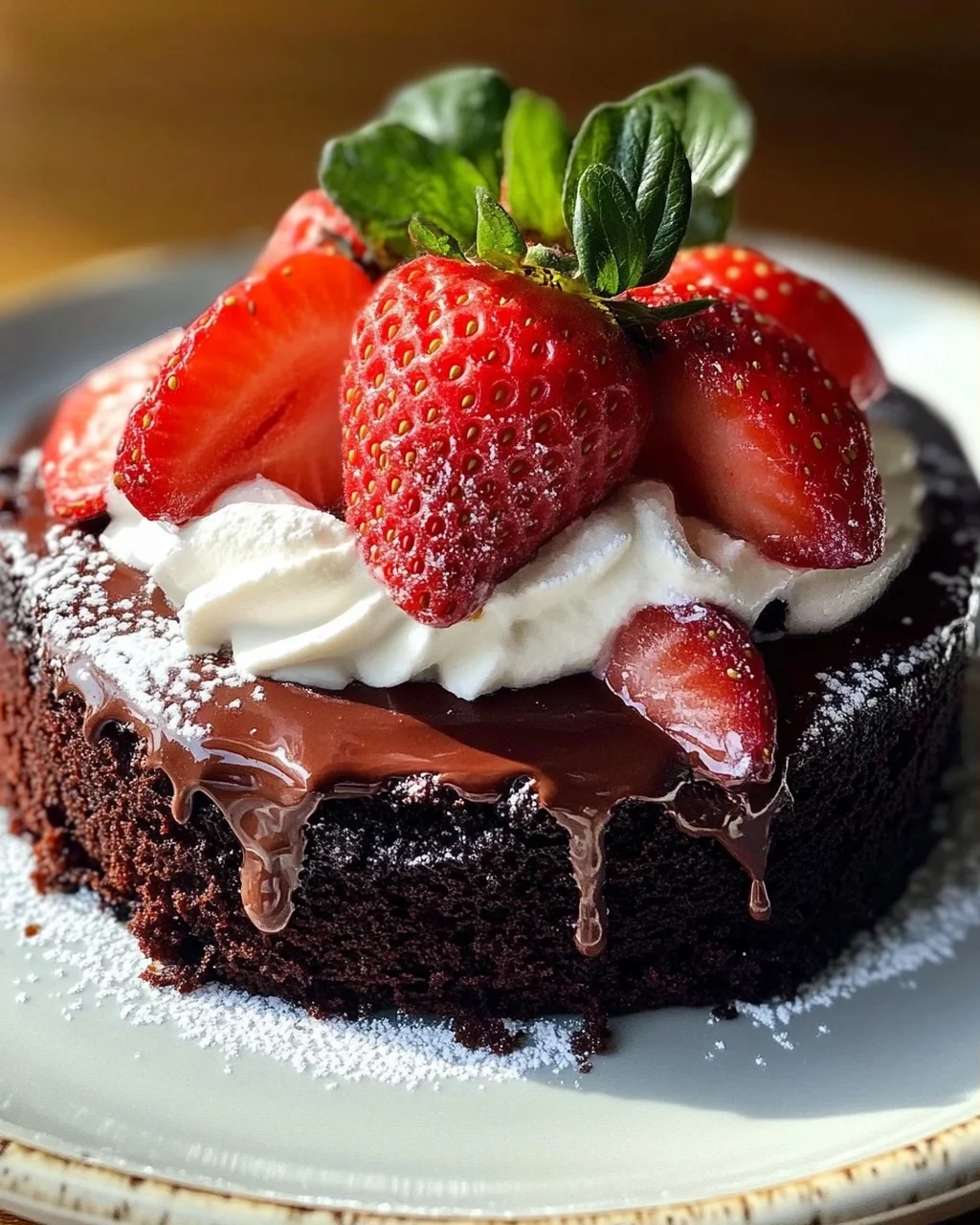 Quick Strawberry Cake with Chocolate Base and Non-Alcoholic Alternatives