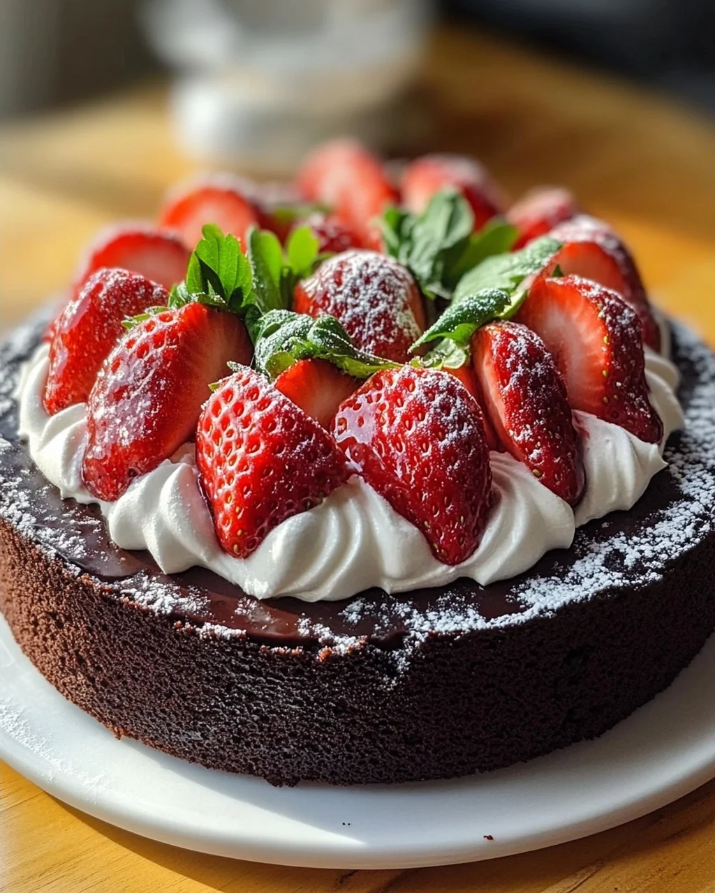 Quick Strawberry Cake with Chocolate Base and Non-Alcoholic Alternatives