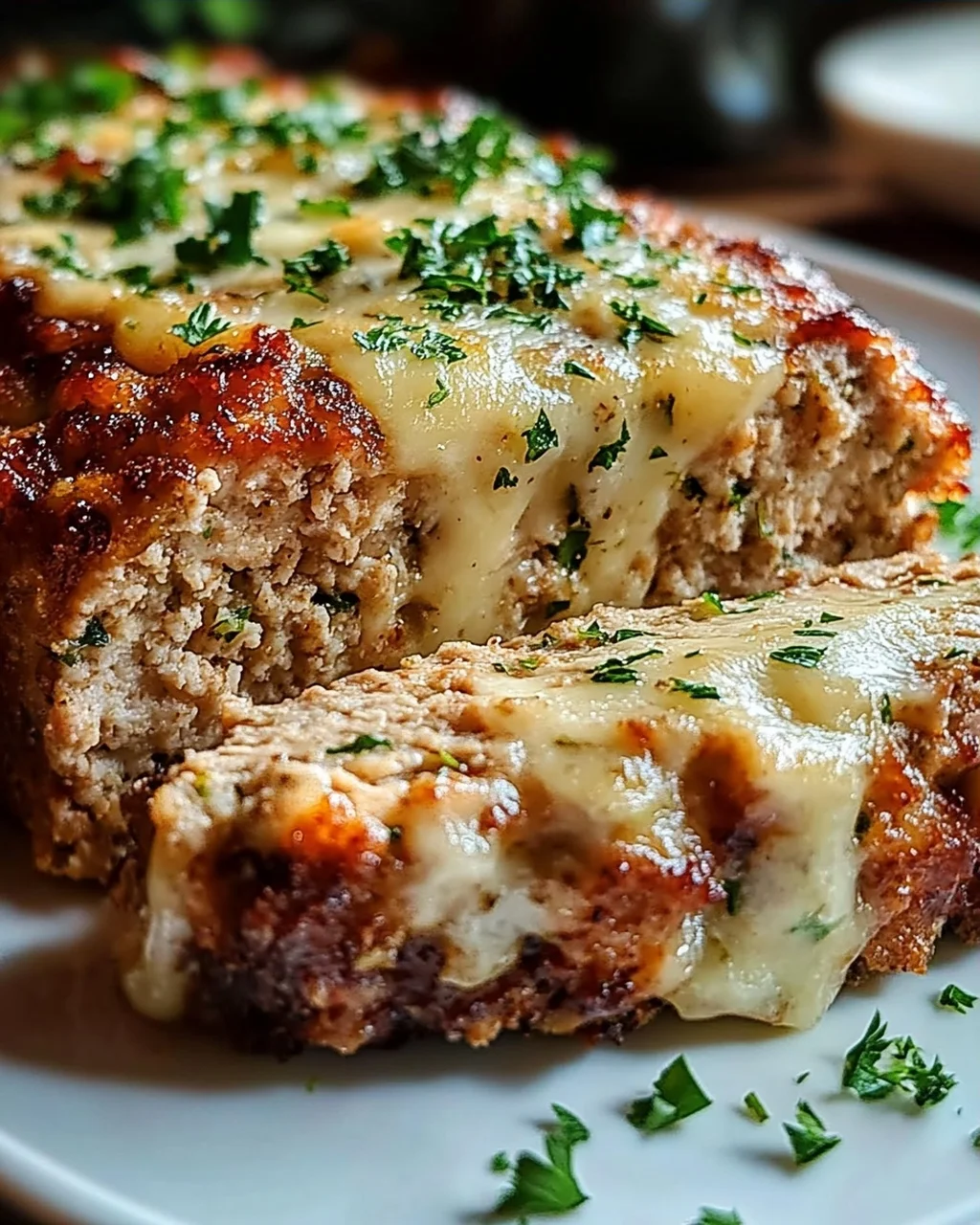 Saftiger Knoblauch-Parmesan-Hühnchen-Fleischlaib Rezept