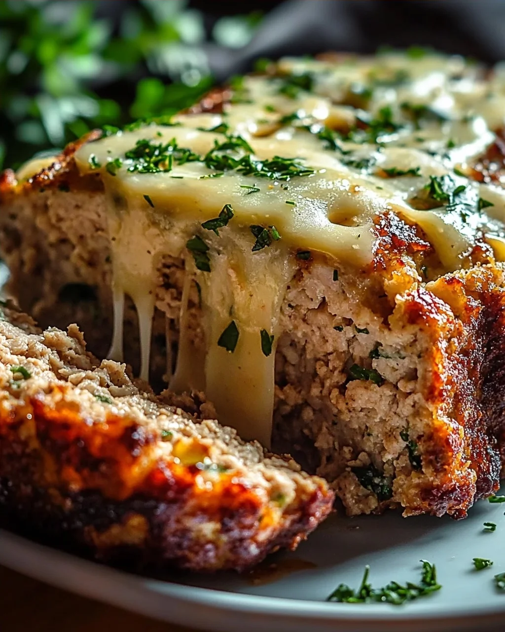 Saftiger Knoblauch-Parmesan-Hühnchen-Fleischlaib Rezept