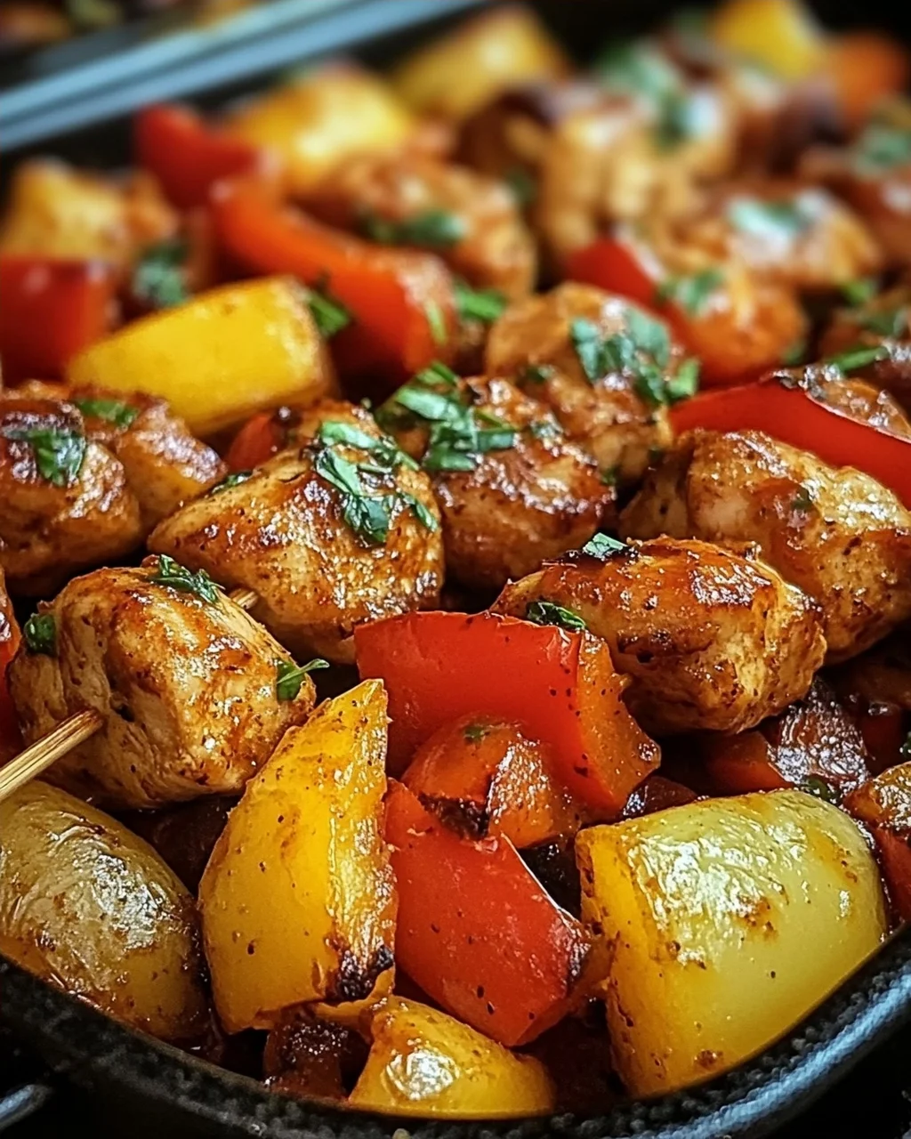 Schaschlik-Topf aus dem Ofen