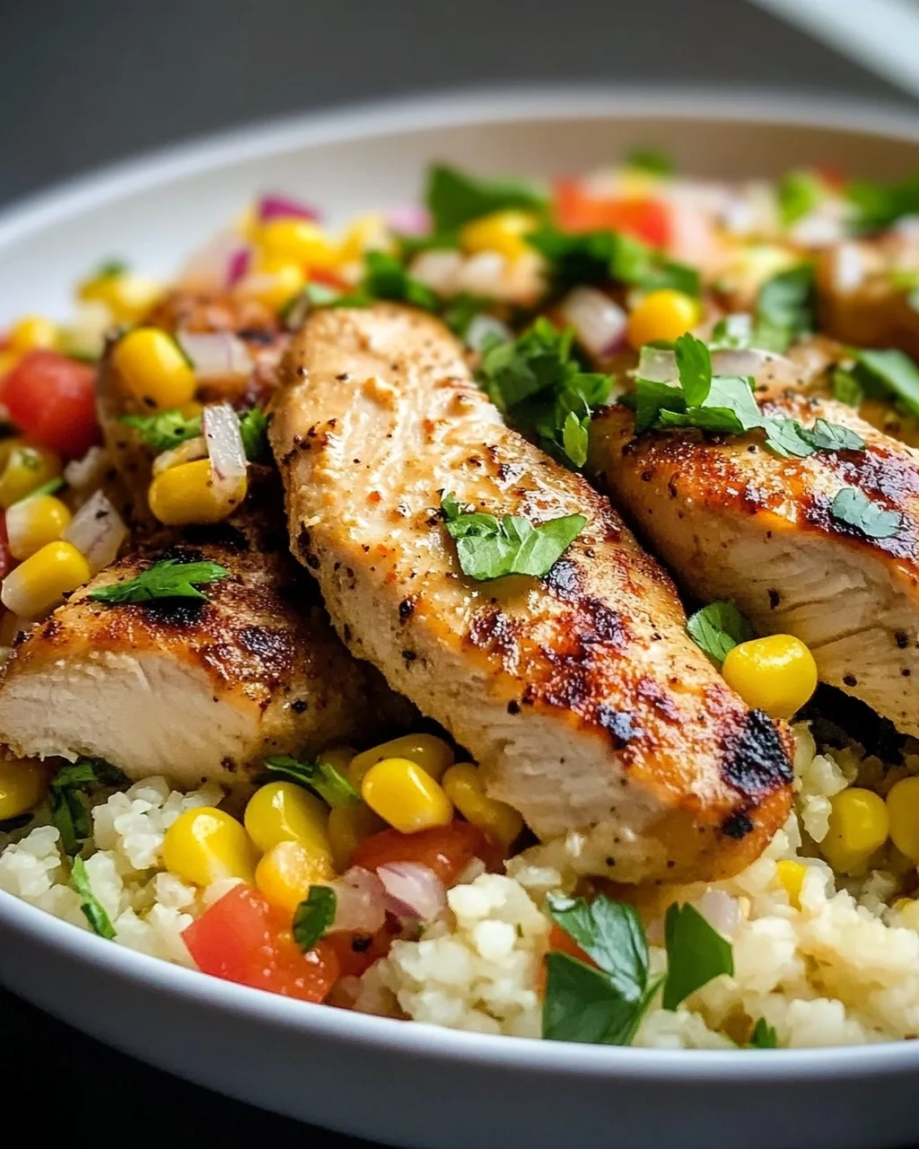 Schnelle Low Carb Chicken Blumenkohlreis Bowl – Gesund genießen!