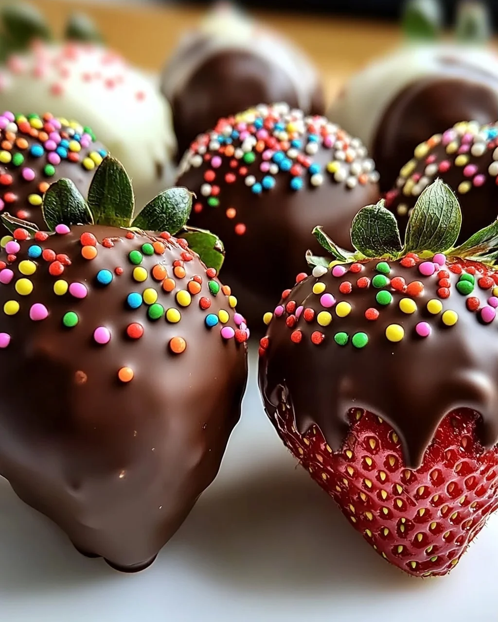 Schokoladenüberzogene Erdbeeren für den perfekten Genuss