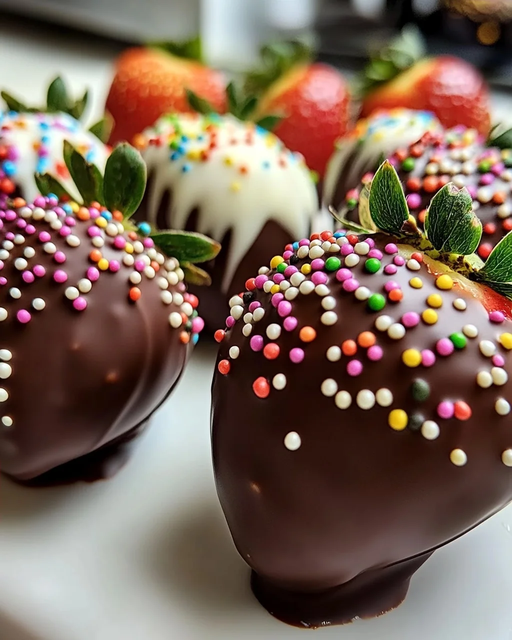 Schokoladenüberzogene Erdbeeren für den perfekten Genuss