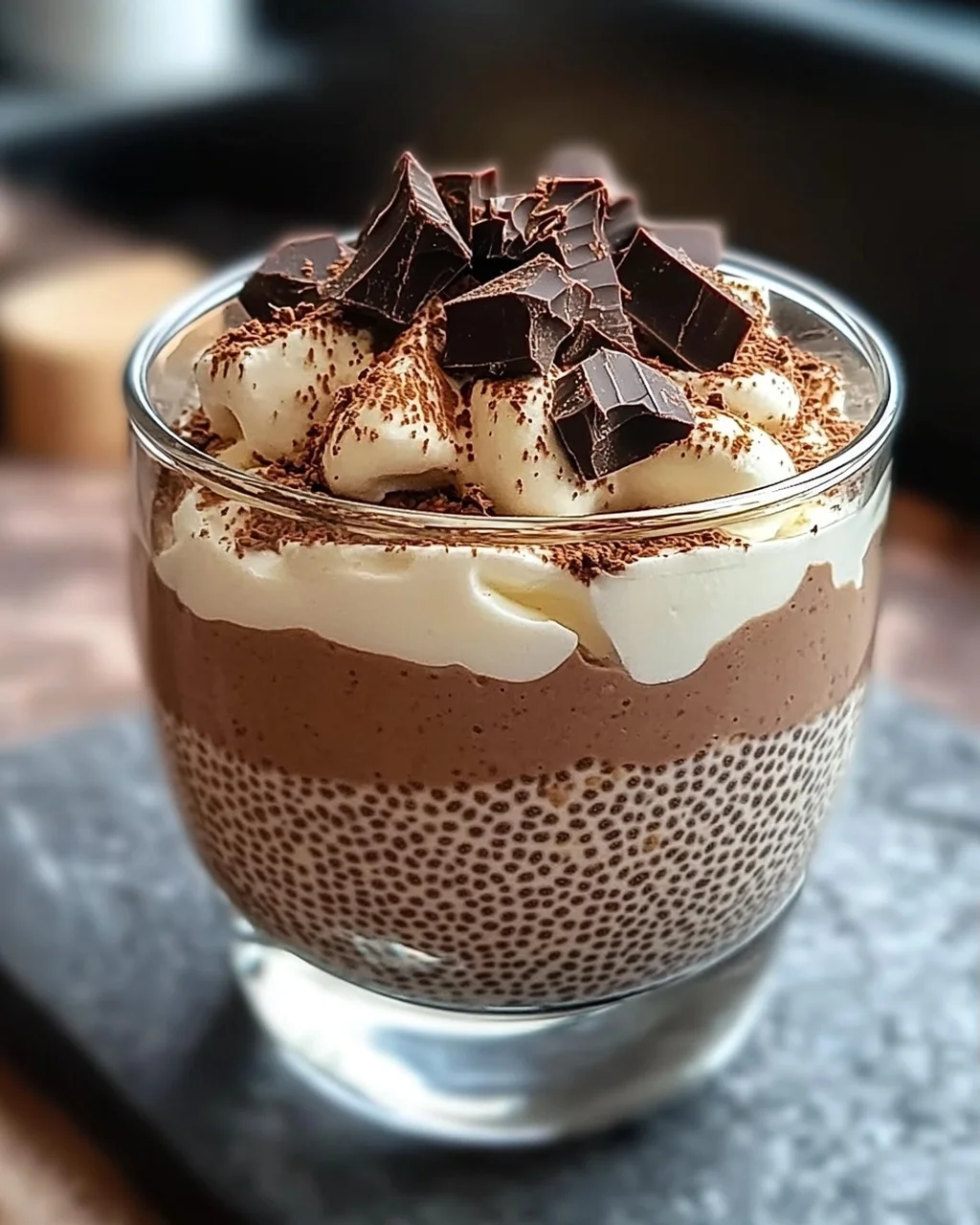 Tiramisu Chia Pudding für ein gesundes Dessert