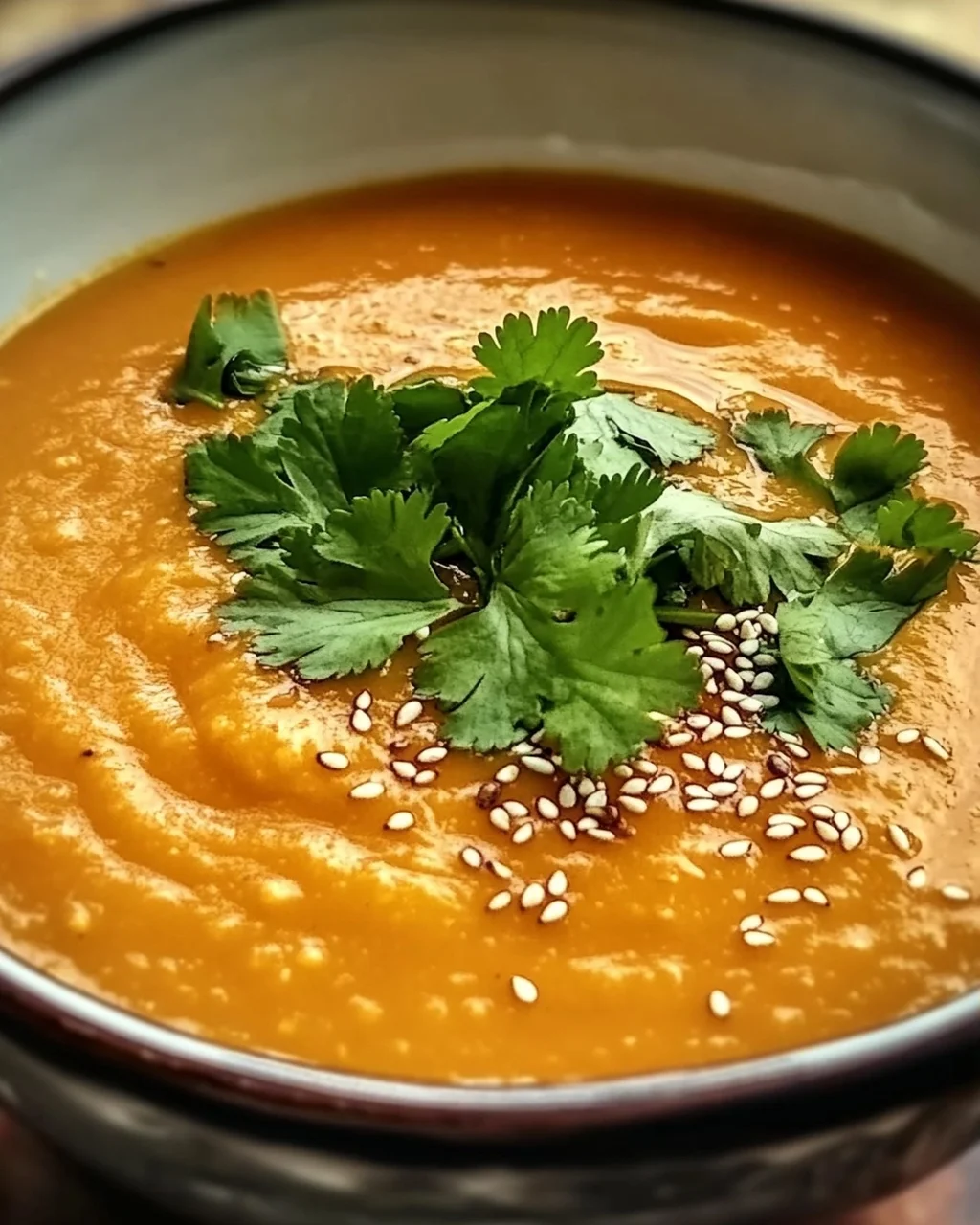 Wärmende Sesam-Möhren-Suppe für kalte Tage
