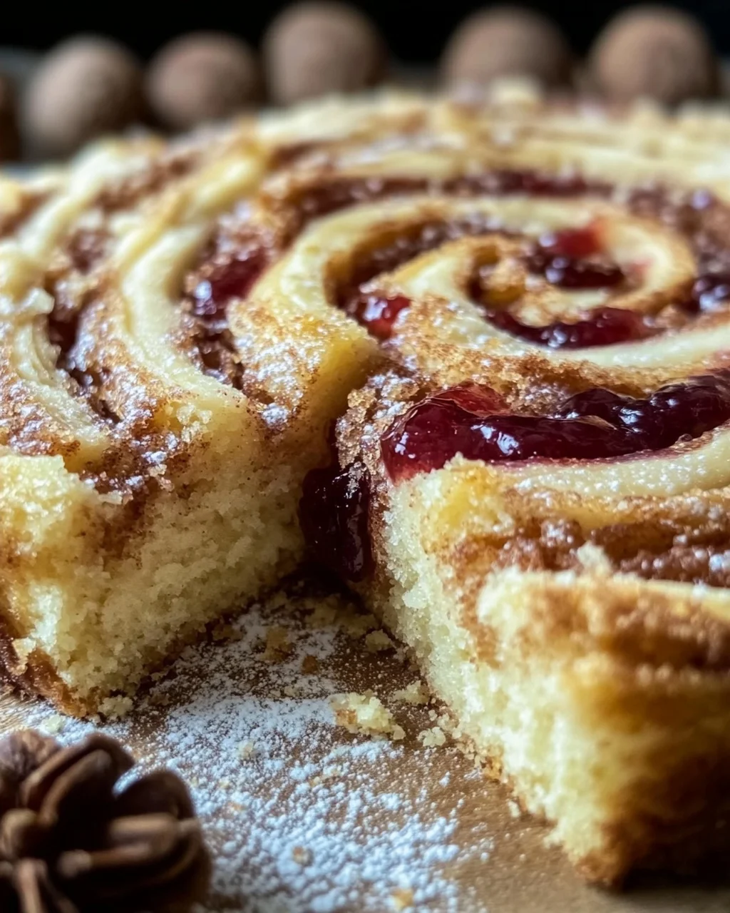 Winterlicher Spekulatius-Hefekuchen mit Marmelade