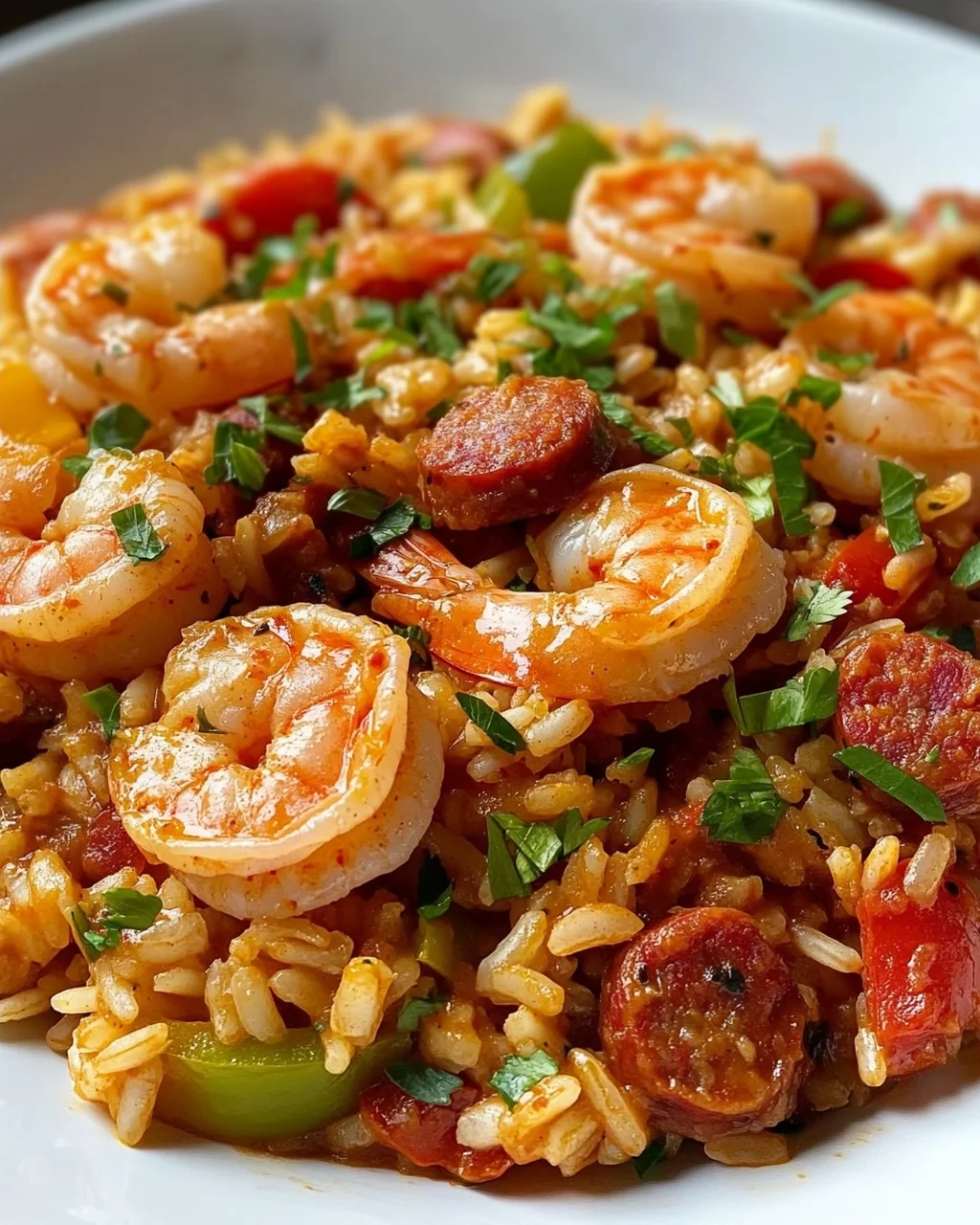 Würzige Jambalaya mit Garnelen & herzhafter Wurst jetzt kochen!