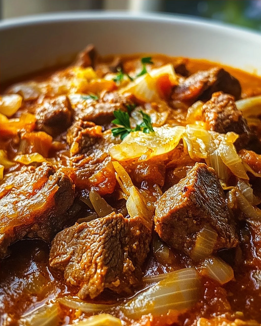 Zelny Gulasch: Herzhaftes Krautgulasch mit Rindfleisch