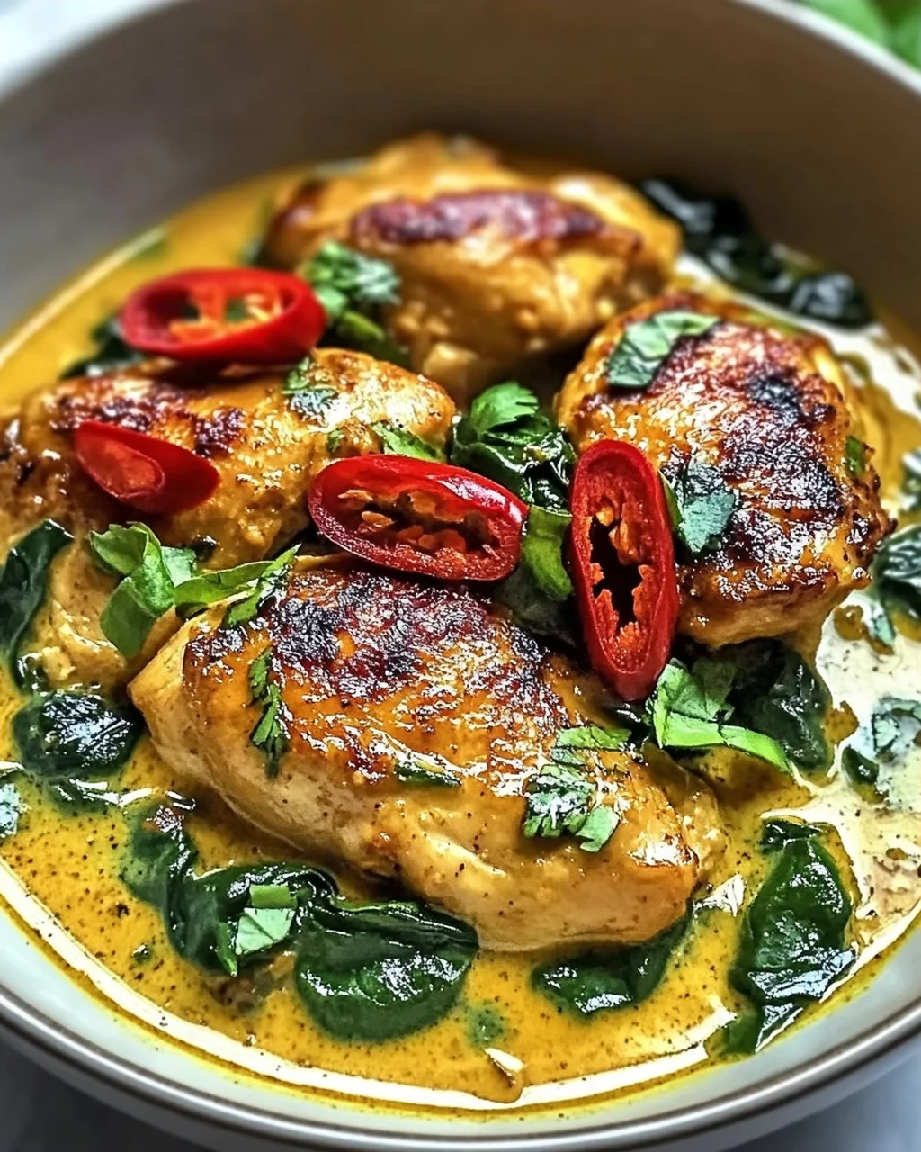 Zitronengras-Hühnchen mit thailändischer Kokosnuss-Curry